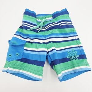 Kids Striped Blue and Green Shorts